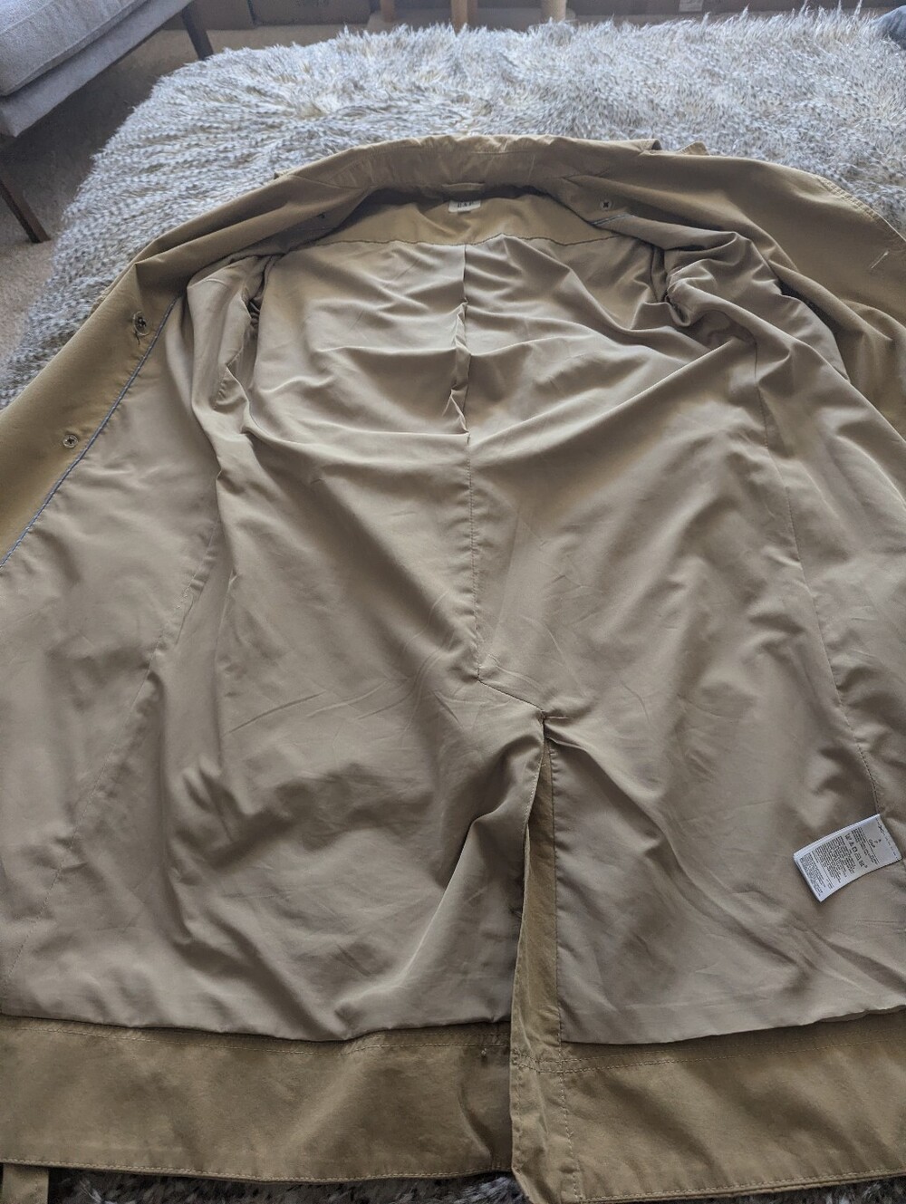 GAP Beige Double-Breasted Trench Coat with Belt - Picture 9 of 9